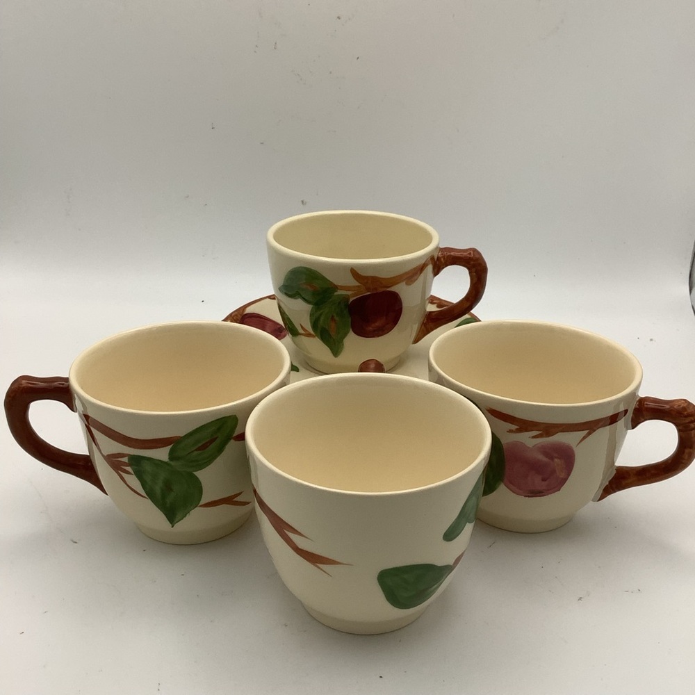 Four Sets of Franciscan Apple Cups and Saucers